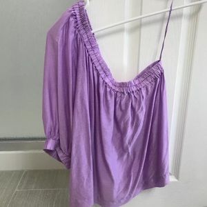 Anthropologie MAEVE one shoulder lilac blouse XS